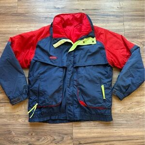 Columbia Powder Keg Jacket Men L Vintage 90s Ski Coat Colorblock Neon Reversible